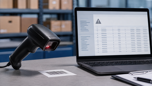Barcode scanner wrong characters troubleshooting with laptop data warning