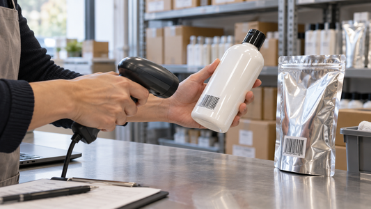 Scanning barcodes on a glossy curved bottle and reflective pouch