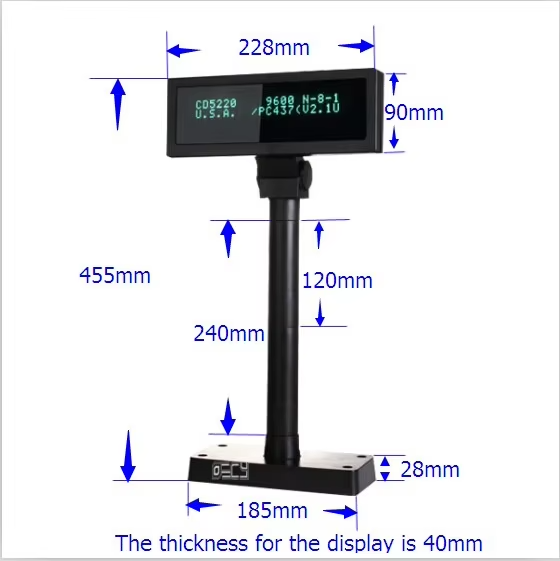 WD220X-III Vacuum Fluorescent Display (Blue-green)
