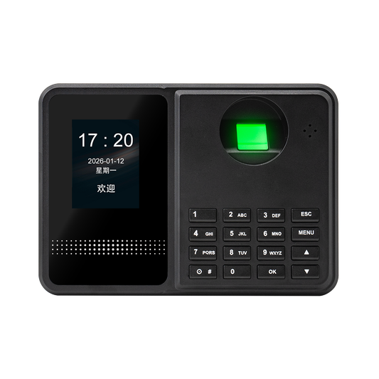 WD-FG2 Employee Biometric Fingerprint Time Attendance Machine 2.4 Inch Color Screen USB Report Export Optional WiFi Bluetooth Card